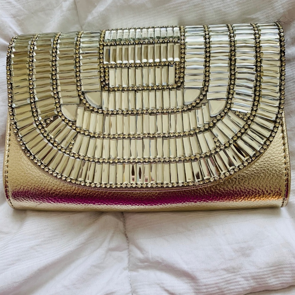 Starlet gold evening clutch
